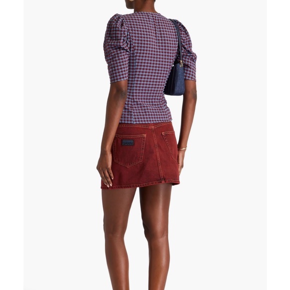 GANNI Women's Seersucker Top - Size Small - Picture 3 of 4